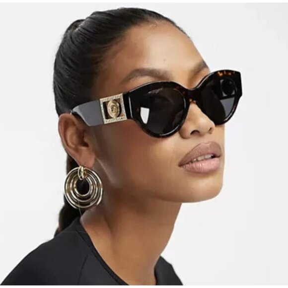 Versace Dark Grey Round Ladies Sunglasses - Picture 2 of 2